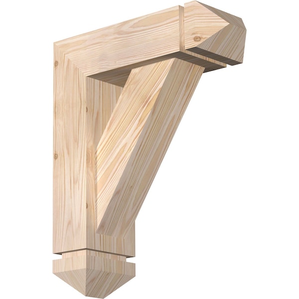 Ekena Millwork Traditional Arts and Crafts Smooth Bracket w/ Offset Brace, Douglas Fir, 5 1/2"W x 16"D x 20"H BKT0604X16X20TRA03SDF - main